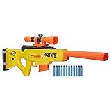 Nerf Fortnite BASR-L Blaster mit Bolzen-Action, Clip-Magazin – enthält abnehmbares Fernrohr, 6-Dart Clip-Magazin, 12 Nerf Elite D