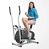 ArtSport 2in1 Crosstrainer & Heimtrainer leise, Widerstand stufenlos einstellbar, Sattel 7-Fach höhenverstellbar, Ellipsentrainer für Fitness Z