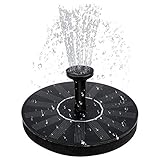 fasloyu 1W 7V Solar Springbrunnen mit 4 Düsen, Vogelbad Solarbrunnenpumpe, Teichpumpe Garten Schwimmende Teich Solarpumpe Blumen Wasserpumpe Wasserbrunnen für Gartenteich Pool Landschaft Dek