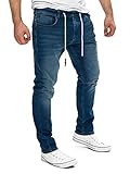 Yazubi Hosen Jogging Herren Hose Jogginghosen Jeans Slim Fit Männer Jogginghose Modern Freizeit Erik, Blau (Feded Blue 174021), W33/L34