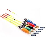 CHYSP Angelposen-Set in verschiedenen Größen, Boje Bobber, Angel-Lichtstabposen, Schwankungen in Farbe für Angelzubehör, 5 Stück