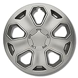 Radkappen Silber Titan 15 Zoll - Radzierblenden für Stahlfelgen - Alufelgen Look Radblenden Für die meisten Marken und Felgen - Europäisches Produkt aus recyceltem Kunststoff - 4er Set Zierkapp