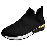 Vexiangni Damen Schuhe Slip On Sneakers Freizeit Laufschuhe Luftkissen Atmungsaktiv Fitness Schnürer Turnschuhe Leichte Sneaker rutschfest Stoßfest Sportschuhe Outdoor Walking S
