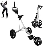XBR Verstellbarer Campingwagen, Trolley 3-Rad-Trolley mit Wasserkocher-Ständer Anzeigetafel Caddy Leichter Trolley Sport-Trainingsspiel Flughafen-Gepäck-Check-Carrier-Caddy