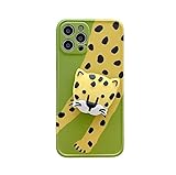 ZWQASP QJSMGZS 3D Netter Leoparden-Druckhalter-Stand-Telefon-Kasten for iPhone 12 11 Pro Max 8 7 Plus X XR. XS Max Mode Weiche Silikonrückseite-Schutzhülle (Color : A, Size : for iPhone 12)