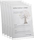 ANJI DEPOT Selbstklebender A4 Wand Plakathalter (5Pack), Acryl Anzeige Rahmen, Posterhalter für Büro, Zuhause, Geschäft, Restaurant (Transparent)