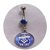 Bab Freimaurer-Abzeichen, Halskette, Freimaurerei, quadratisch und Kompass, Kunst-Logo, Glaskuppel, Bauchnabelring, individuelles Geschenk