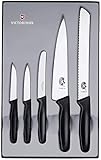 Victorinox 5-teiliges Küchenmesser-Set (Gemüsemesser, Tranchiermesser, Brotmesser) schw