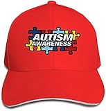 KEROTA Autism Awareness Baseballkappe für Damen und Herren, verstellbar, Rot, Einheitsgröß