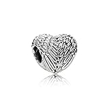 Pandora Engelfedern Herz Charm Sterling-Silber 9 x 11,2 x 12,2 mm (T/H/B)