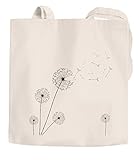 Jutebeutel Pusteblume Dandelion Baumwolltasche Stoffbeutel Einkaufstasche Autiga® natur 2 lange Henk