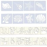 Dancepandas Tierschablonen zum Malen 20PCS Kunststoff Tiermalerei Schablone Reusable Zeichenschablonen Muster Malschablonen für Scrapbooking Fotoalbum, DIY Geschenkk