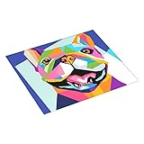 Elegante Pop-Art Porträt von Hundegeschirr Abtropfmatten für Küchentheke, Geschirr Trocknen, schnell saugfähiges Zubehör für Arbeitsp