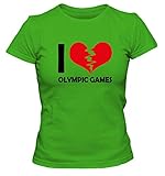 I Don't Love Olympic Games Fun Damen T-Shirt, Größe:XL;Farbe:grü