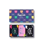 Happy Socks 3-Pack Mixed Cat Socks Gift Set, farbenfrohe und fröhliche, Socken für Männer und Frauen, Mehrfarbig (36-40)