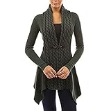 Damen einfarbig langärmelige gestreifte drapierte Strickjacke Frühling und Herbst Winter Pullover Mode lässige V-Ausschnitt Jacke Strickjacke Strickjacke Top lange gestrickte Windjack