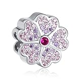 NINGAN Blume-Charms-Anhänger 925 Sterling Silber Charm Bead für Chamilia und europäische Armbänder und Halsketten BMCC70