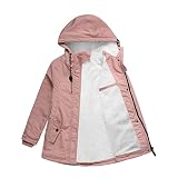NONGFUSHANQUAN Schwarz/Grün/Khaki/Marine/Rosa/Rot Damen Jacke Parka Mantel warme Übergangsjacke gefüttert, Warme Damen Winter Jacke Winterjacke Steppjacke gefü