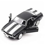 TFBH spielzeugauto Automodell 1/36 Sportwagen 1969 Für Cama-ro SS Legierungsauto Modell Diecasts Metall Spielzeugfahrzeuge Auto Modell Kinderspielzeug (Color : Black)