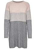 ONLY Damen ONLLILLO L/S Dress KNT NOOS Kleid, Mehrfarbig (Mahogany Rose Detail: W Melange/Light Grey Melange/Medium Grey Melange), (Herstellergröße: M)