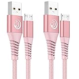 Aioneus Micro USB Kabel [2Pack 2M],Nylon Micro USB Ladekabel Quick Charge Handy Schnellladekabel für Android phone,Samsung Galaxy S7 Edge S6 S5 J7 J5 J3 A10 note 5,Huawei,Wiko,Nokia,Nexus,PS4 - R