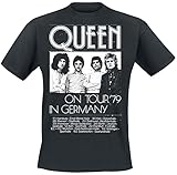 Queen Germany Tour 79 Männer T-Shirt schwarz M 100% Baumwolle Band-Merch, B