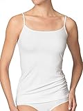 BestSale247 2 Stück Damen Träger Top Unterhemd Spaghettiträger aus 100% Gekämmte Baumwolle, Weiß / 2 Stück, 36-38
