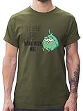 Sprüche Statement mit Spruch - Der frühe Vogel kann Mich mal - S - Army Grün - Tshirt Herren - L190 - Tshirt Herren und Männer T-S