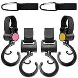 LUKIUP® Kinderwagen-Haken,6 Stück Kinderwagenbefestigung,Großer Kinderwagenhaken,Kinderwagen Haken für Wickeltaschen,Stabiler Kinderwagenhaken,Kinderwagen Clips,für Handtaschen, U
