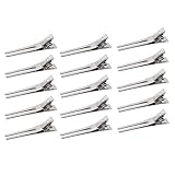 ZEACCT 100 Stücke Metall Alligator Clips, Friseur Double Prong Curl Clips Zinken Pin Curl, Haarclip Metall, DIY Zubehör Haar Klammer für Basteln Haarschmuck DIY für Damen & M