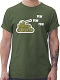 Fahrzeuge Fahrrad Bagger und Co. - Pew Pew Panzer - XL - Army Grün - Tshirt Kanone - L190 - Tshirt Herren und Männer T-S