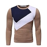 T-Shirt Herren Slim Fit Farbkontrast Spleißen Shirt Herren Frühling Herbst Mode Base Shirt Herren Sport Lässig Langarm Shirt Herren Klassisch Komfortabel Pullovers H