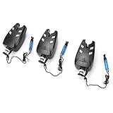 FOLOSAFENAR Angeln Bissanzeiger, Schwarz 24x16x6cm Bissanzeiger zum Karpfenangeln Stabilisieren Angelschnur Ton- und Lichtalarm mit LED-Lichtanzeige zum Nachtang