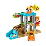 Fisher-Price HCJ64 - Little People Baustellen-Spielset mit Geräuschen, Musik und Kipplaster, Spielzeug von 1 bis 5 J