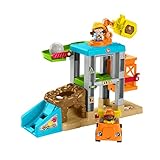 Fisher-Price HCJ64 - Little People Baustellen-Spielset mit Geräuschen, Musik und Kipplaster, Spielzeug von 1 bis 5 J