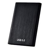 External Festplatte Drive1TB 2TB, portable External Ultra Slim Hard Drive Portable HDD Type C Festplatte für Mac, PC (2TB Schwarz)