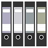 Ordneretiketten | 4 Aufkleber für breite Akten-Ordner | Farben-Mix Vintage Pastell | selbstklebende Design Akten-Etiketten | Deko Sticker für Rückenschilder Ordnerrücken | zum Beschreib