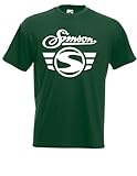 T-Shirt - Simson Logo + Schrift (Grün, M)