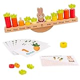 Tender Leaf Toys Zählende Karotten - Holzzahlen und Farben Stapelspiel für frühzeitige Zahlungsfähigkeiten - Frühes Lernen Holzspielzeug für Geburtstag Junge M
