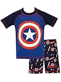 Marvel Jungen Zweiteiliger Badeanzug Captain America Blau 122