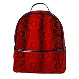 KAMEARI Rucksack rot und gold Ornament-Tapete Muster Casual Daypack für Reisen mit Flaschen S