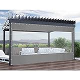 AMDHZ Pergola Vorhänge for Den Außenbereich Transparent Kälteschutz Wasserdicht Plane Terrassen-Windschutzscheibe PVC 0,5mm for Garten, Pavillon, Balkon (Color : Clear Gray, Size : 1.7x2m)