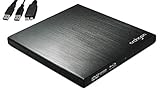 Archgon Star Externer HD BD Player, Blu-ray BDXL Brenner extern für PC Laptop USB 3.0, M-Disc, externes BluRay Laufwerk, External Optical BlueRay Drive extern, Alu schw