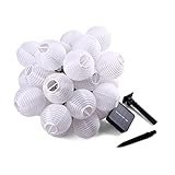 HBOY Solar-Lichterkette mit warmem Licht und 20 LEDs, wasserdichte Gartenbeleuchtung für den Außenbereich, Solar-Weihnachtslaterne für Hinterhof, Veranda, Garten, Pool, Party, Zaun, B