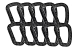 10 Stück Karabiner Molle D-Form Plastik schwarz Tactical karabiner Anhänger Karabinerhaken Schlüsselring Schlüsselanhänger Kunststoff Karabiner Clip Outdoor Rucksack