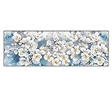 MENGX Leinwand Malerei, abstrakte weiße Mohnblumen Poster und Drucke Kreativität Wandkunst Bilder, Wohnzimmer Home Decor No F