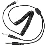 SALUTUY Ersatzkabel, Luftfahrt-Kopfhörerstecker Kabel Federkabel 90,5 Zoll für Flugzeug-H