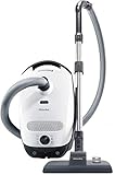 Miele Classic C1 PowerLine Bodenstaubsauger mit Beutel / 800 Watt / 4,5 l Staubbeutelvolumen / 3-teiliges Zubehör / 9m Aktionsradius / 5,8 kg leicht / Universal-Bodendüse / AirClean Filter / Lotosweiß