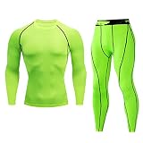 Herren Hose Langarm T-Shirt Sport Set Herren Gr. L, grü