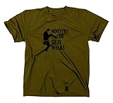 #1 Monty Python Fun T-Shirt, Silly Walks Funshirt, Oliv, L